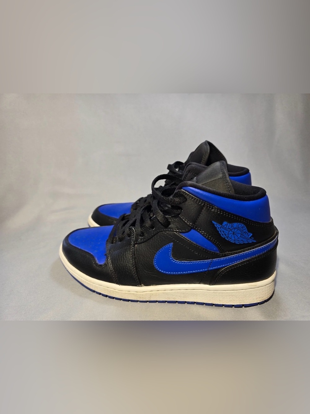 Size 11 - Air Jordan 1 Mid Black Hyper Royal blue 2020